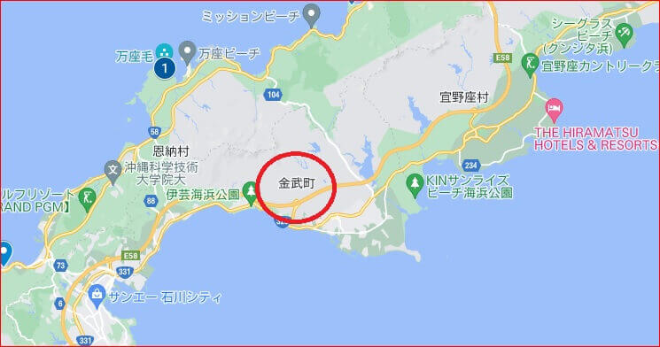 金武町の地図